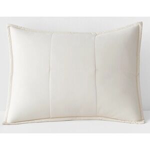 The Company Store LaCrosse Quilted Pillow Sham Ivory Standard 11187-STD-IVORY